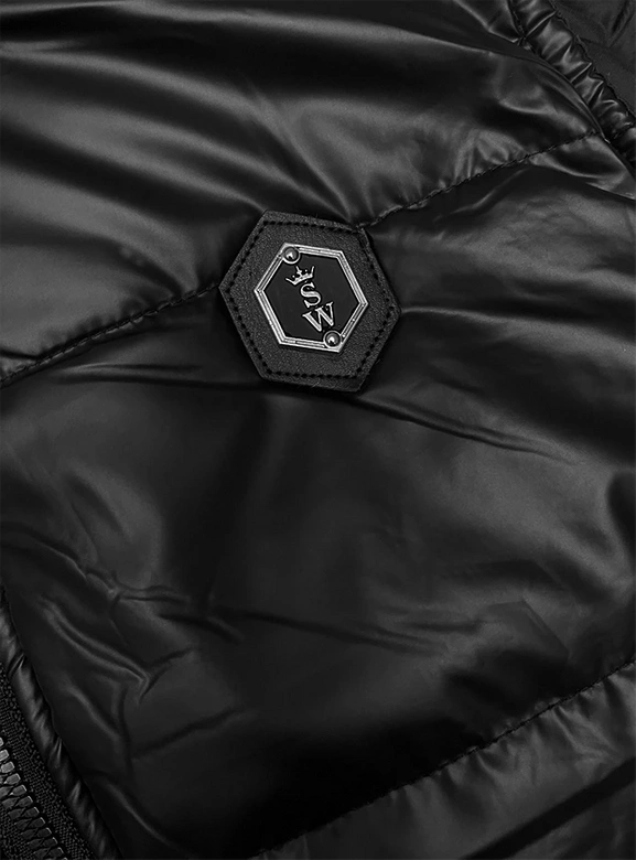 Krótka kamizelka damska z okrągłym dekoltem S'West czarna (B8178-1)