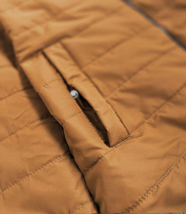 DWUSTRONNA KURTKA DAMSKA CZARNO-KARMELOWA (W505)