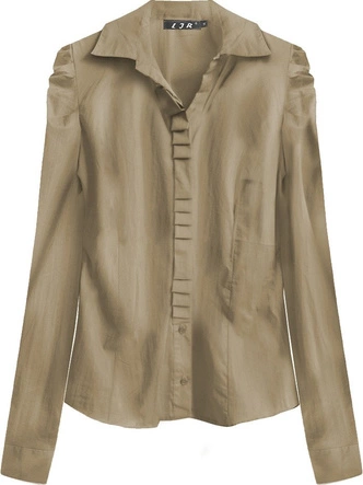 BAWEŁNIANA KOSZULA BEŻOWA (X1625X)