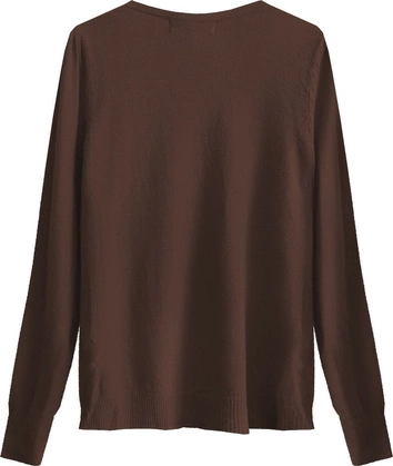 SWETEREK ZE ZDOBIENIAMI CIEMNOBRĄZOWY (X1540X)