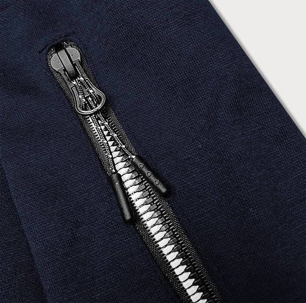 Dresy męskie z kolorowymi zamkami granatowe (8K220-25)