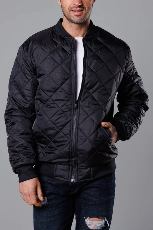 Pikowana bomberka męska czarna (MY01-1)