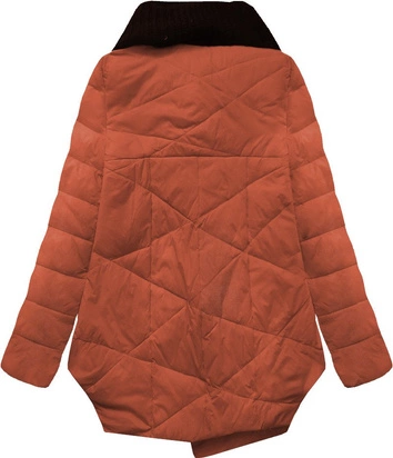 KURTKA Z PUCHEM NATURALNYM CEGLANA (1332)