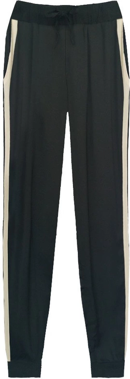 GŁADKIE SPODNIE Z LAMPASAMI CZARNE (1004)