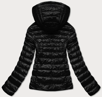 Pikowana kurtka dwustronna damska czarna (b9775-1)