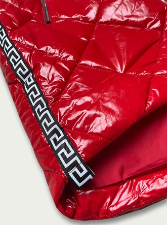 BŁYSZCZĄCA KAMIZELKA Z LAMÓWKAMI CZERWONA (7004BIG)