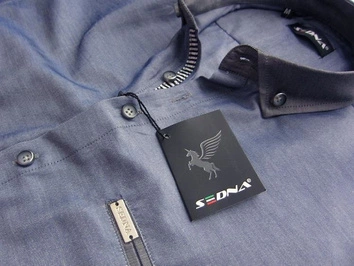 KOSZULA SLIM FIT NIEBIESKA CIEMNA (SED-66)