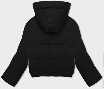 Krótka kurtka damska przejściowa z odpinanym kapturem J Style czarna (16M9088-392)