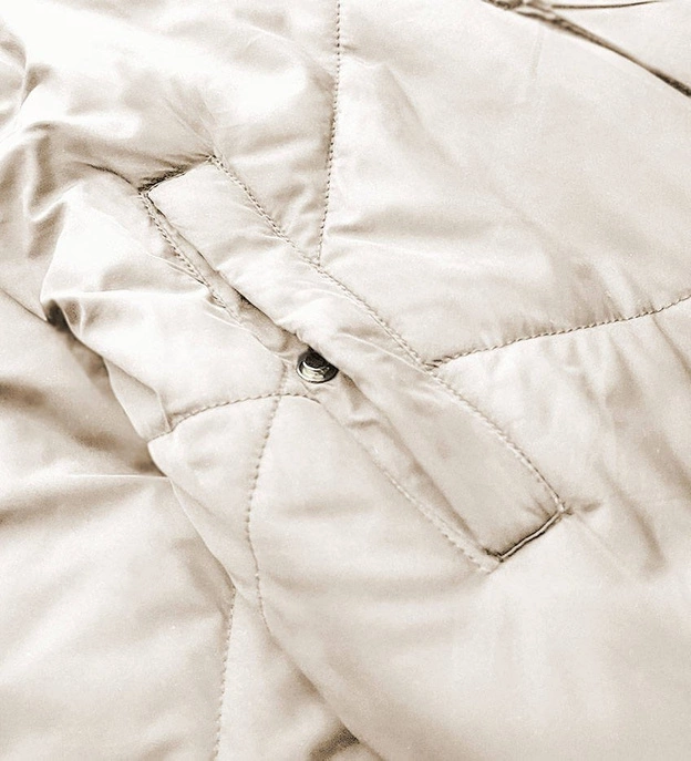 DWUSTRONNA KURTKA DAMSKA GRANAT-ECRU (M-116)