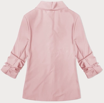 Cienka marynarka z marszczonymi rękawami brudny róż (22-356)