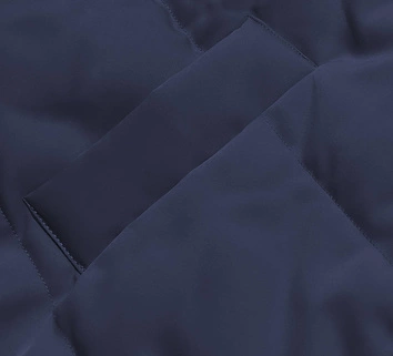 Długa kamizelka damska dwustronna granat-khaki (B8137-3)