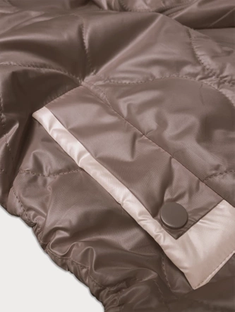 Kurtka damska z trokami ściągającymi po bokach S'West ciemny beż (B8235-101)