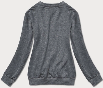 Cienka bluza dresowa damska ze ściągaczami ciemna szara (68W05-5)