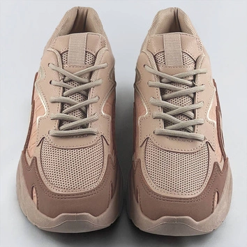 Damskie buty sportowe na platformie brązowe (c1090)