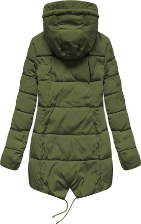 PIKOWANA KURTKA Z KAPTUREM KHAKI (X857X)