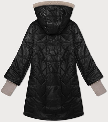 Pikowana kurtka z ozdobnymi ściągaczami S'West czarna (B8345-1)