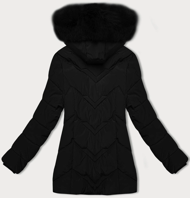 Kurtka zimowa damska plus size z kapturem S'west czarna (B8300-1)