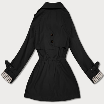 Krótki trencz na guziki Goodlookin czarny (KK60415-1#)