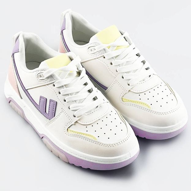 Buty sportowe damskie biało-fioletowe (ad-555)