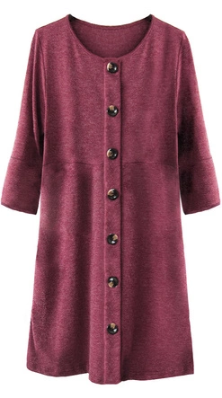 SUKIENKA Z GUZIKAMI I BUFIASTYMI RĘKAWAMI BORDOWA (233ART)