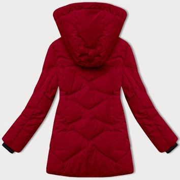 Zimowa kurtka damska z odpinanym kapturem  LHD bordowa (LHD-24577)