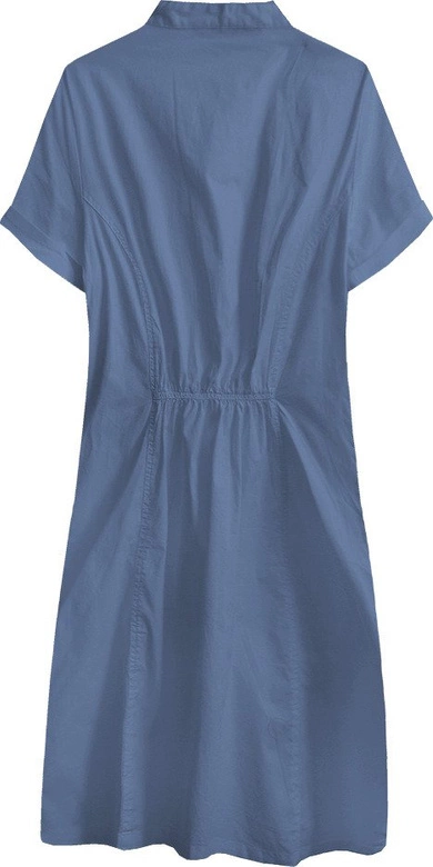 BAWEŁNIANA SUKIENKA KOSZULOWA CIEMNONIEBIESKA (1052)