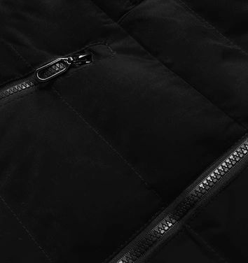 Krótka zimowa kurtka z kapturem czarna (16m9055-392)