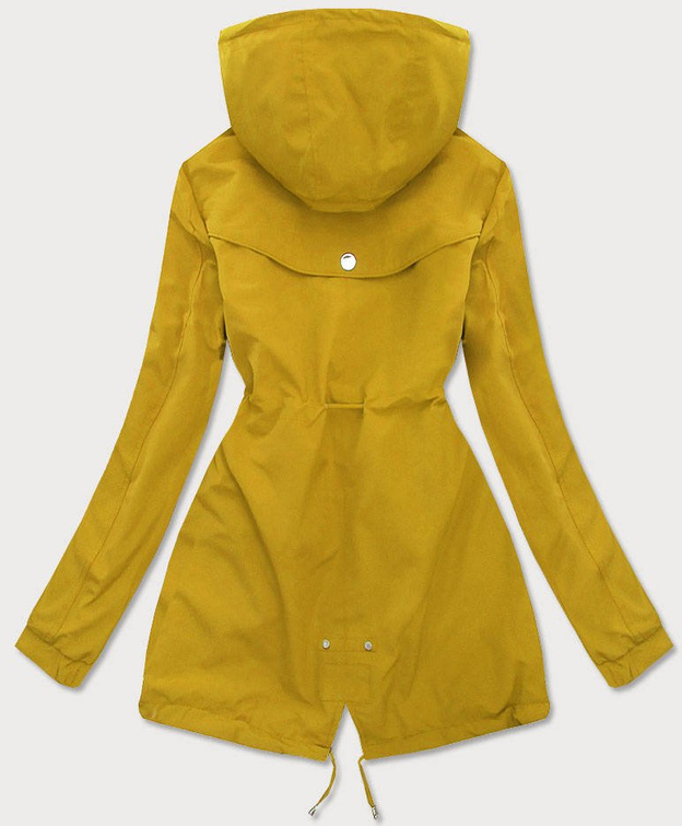 Dwustronna kurtka parka damska żółta/kropki (w662big)