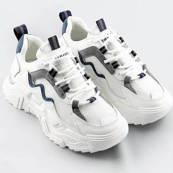 SPORTOWE BUTY DAMSKIE NA WYSOKIEJ PODESZWIE BIAŁE (M12)