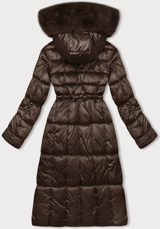 Dopasowana damska kurtka zimowa brązowa S'west (B8207-B8282-14)