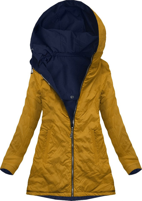DWUSTRONNA PARKA Z KAPTUREM GRANATOWA (W645)