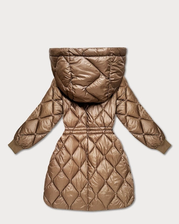 Obszerna zimowa kurtka damska oversize Minority brązowa (M2-6518-305)