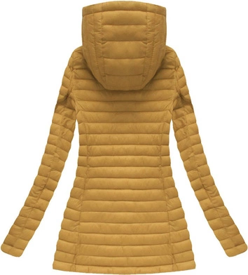 PIKOWANA KURTKA Z KAPTUREM MUSZTARDOWA (7218)