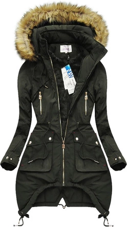 PIKOWANA KURTKA Z KAPTUREM KHAKI (7206W)