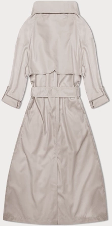 Prosty płaszcz z podwijanymi rękawami jasny beż (1818#-62)