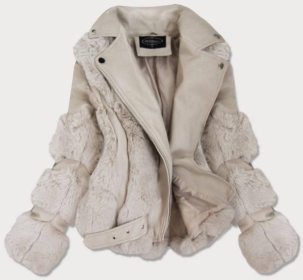 KRÓTKA RAMONESKA Z FUTREM BEŻOWA (FL2020)