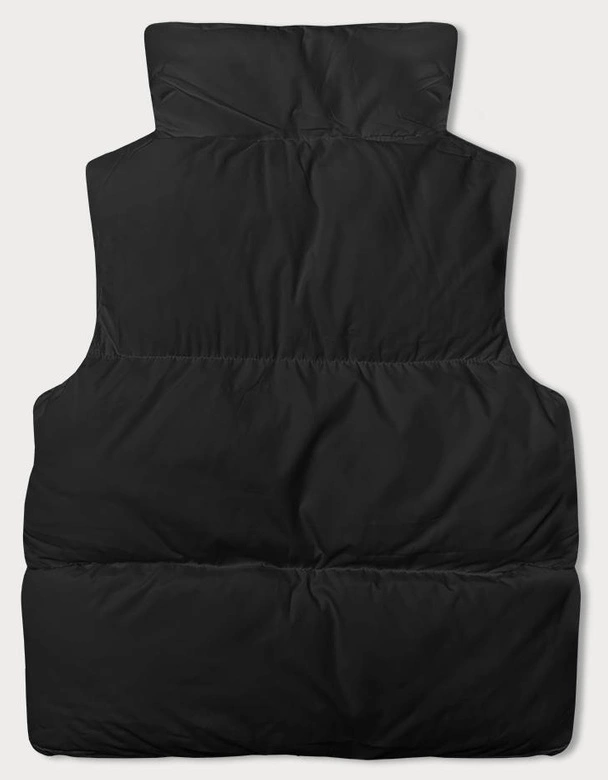 Puchowa kamizelka damska ze stójką czarna (5M3150-392)