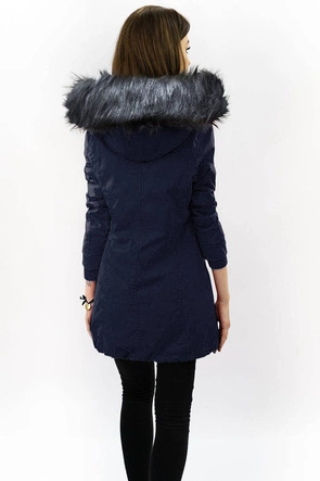 Wodoodporna parka damska granatowo-szara (m-923)