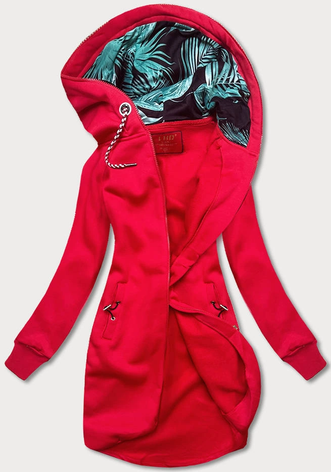 Długa damska bluza czerwona (AMG-855B)