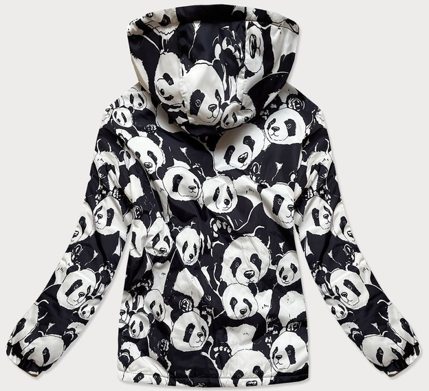 KURTKA ZIMOWA DAMSKA OVERSIZE PANDA BIAŁO-CZARNA (731ART)