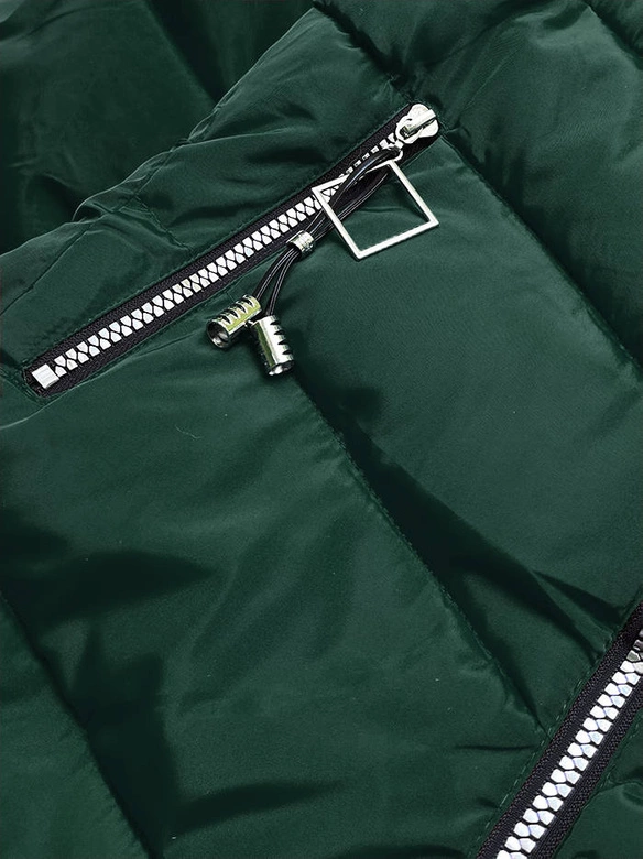 ŚCIĄGANA KURTKA ZIMOWA DAMSKA ZIELONA (B9530-10)