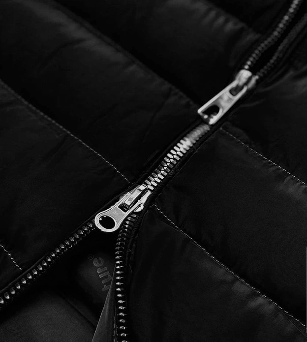 KAMIZELKA DAMSKA Z PUCHEM NATURALNYM CZARNA (6811)