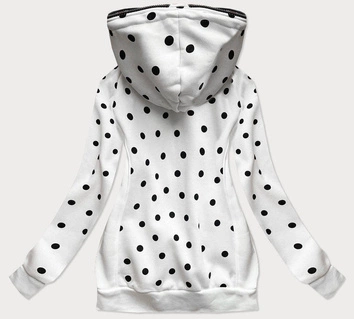 DAMSKA BLUZA DRESOWA GROCHY BIAŁA (AMG813)