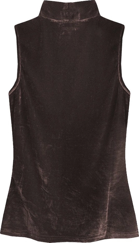 WELUROWY GOLF BEZ RĘKAWÓW BRĄZOWY (3683)