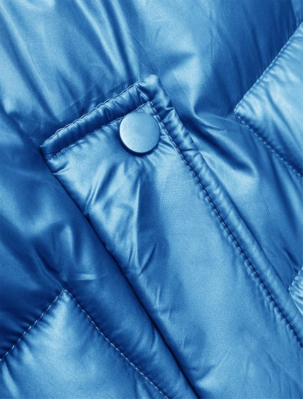 Bezrękawnik damski z kapturem niebieski (B8171-13)