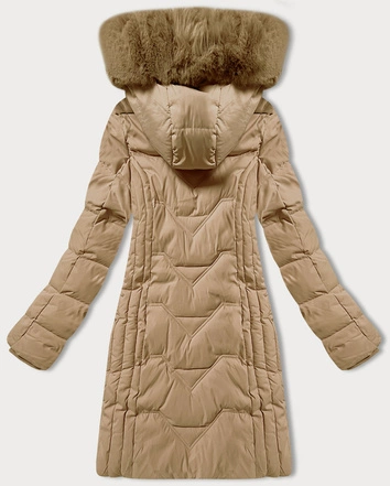 Kurtka zimowa z odpinanym kapturem beżowa S'west (R8199-46)
