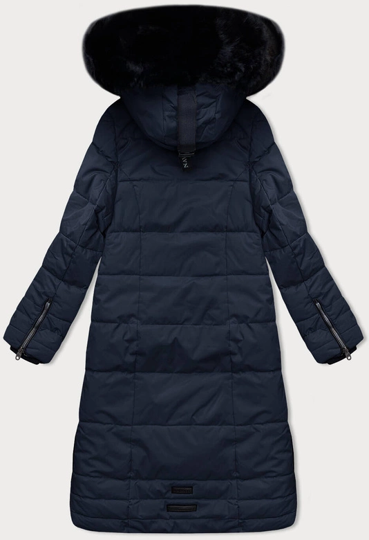 Gruba zimowa kurtka damska z torbą na zakupy Navahoo granatowa (FAHMIYAA)