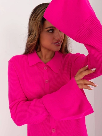 Sukienka maxi na guziki różowa fluo (7000)