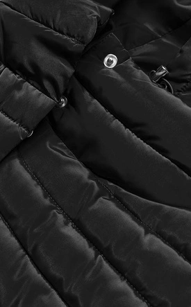 Kurtka damska z dzianinowymi ściągaczami czarna (P22-6637/6682-1)