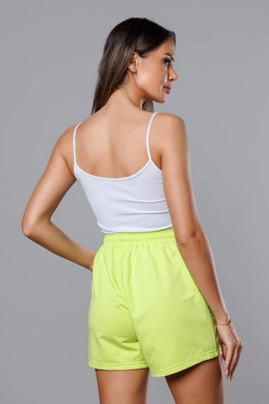 Dresowe spodenki damskie limonka (8K950-72)